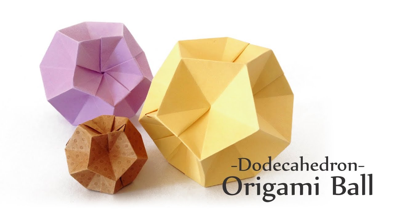 一枚折り12面体ボール Origami ball