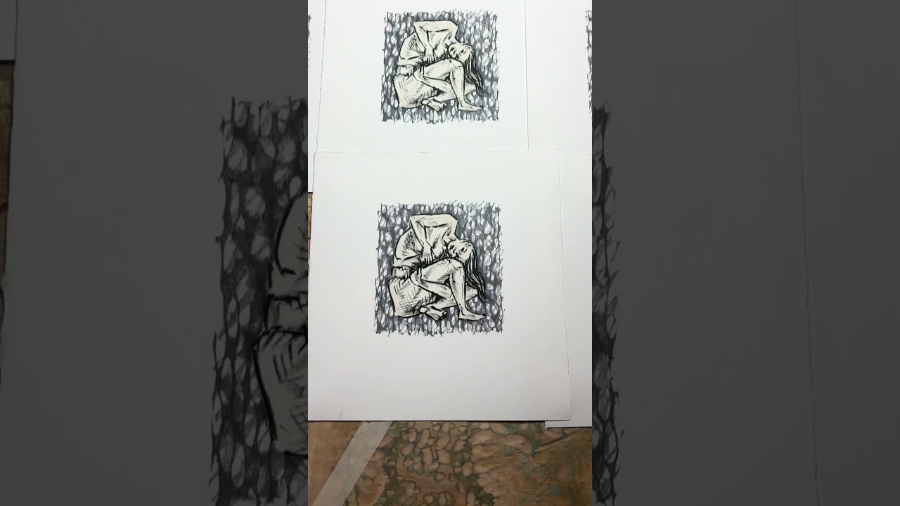 Finishing and signing a mini print edition. #printmaking