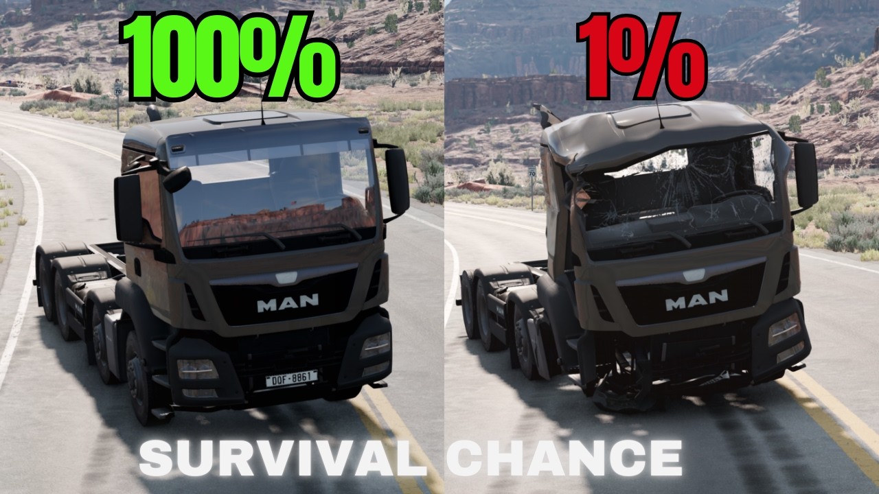 Realistic Survival Chance Epic Crashes #18 | BeamNG.drive  #BeamNG #CarCrashes #BeamNGDrive