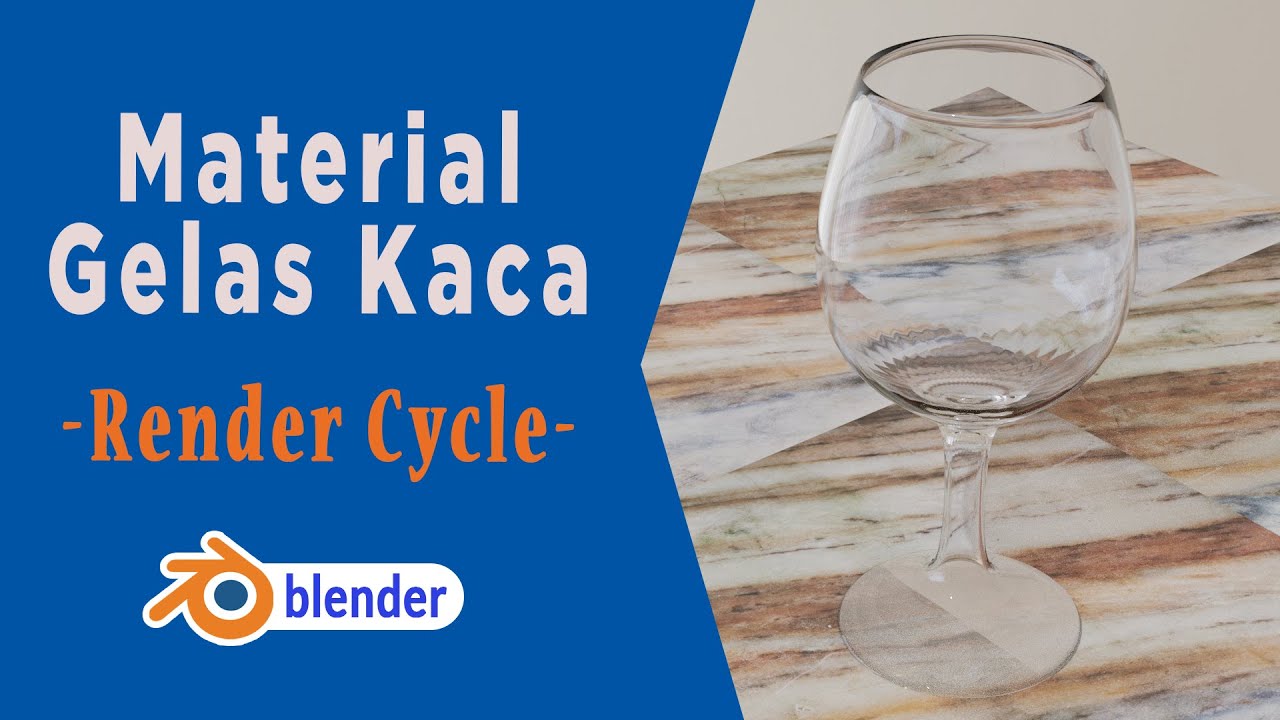 Membuat Material Kaca Transparan dengan Blender 2.9, Render Cycle
