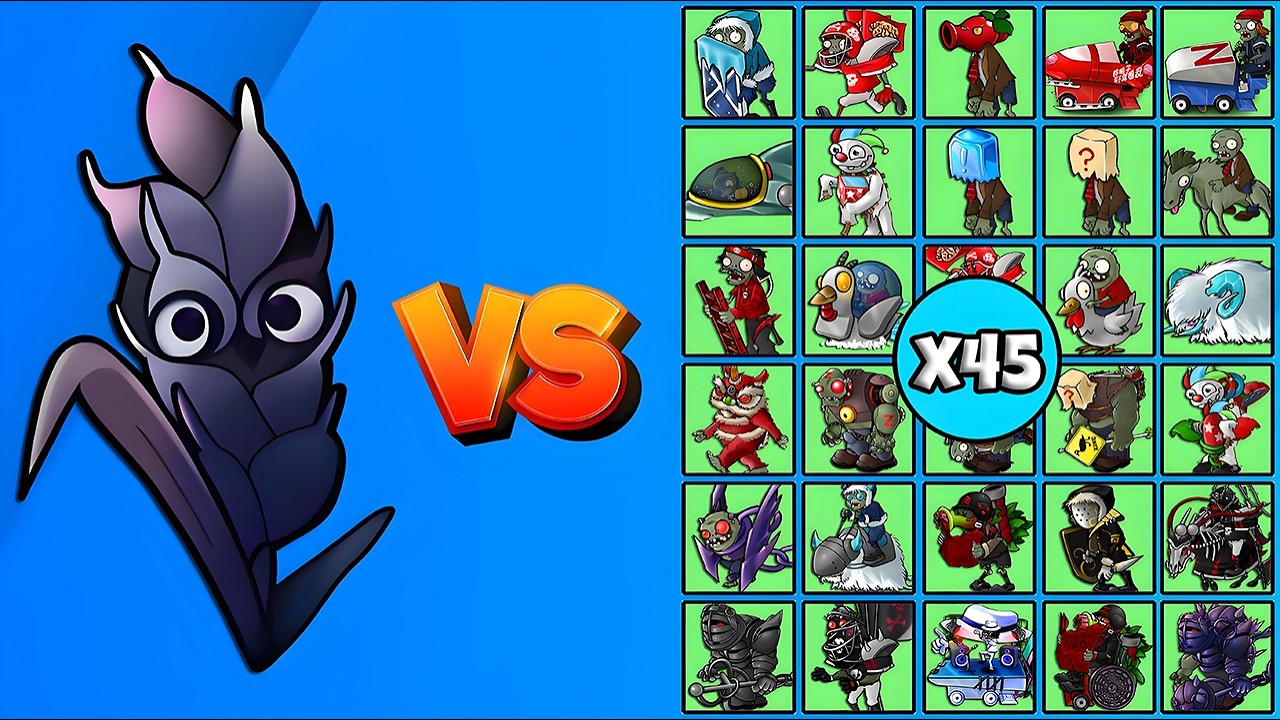 Obsidian Barley vs All Zombies x45 - PVZ Fusion