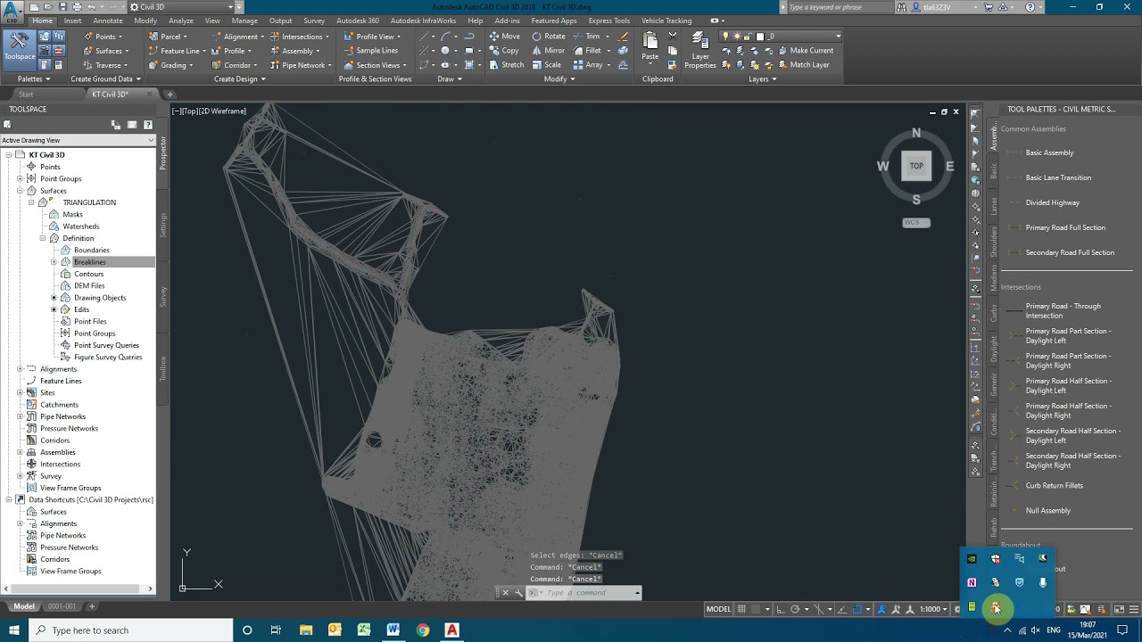 1 Surface Triangulation using Topo Data in CIVIL 3D