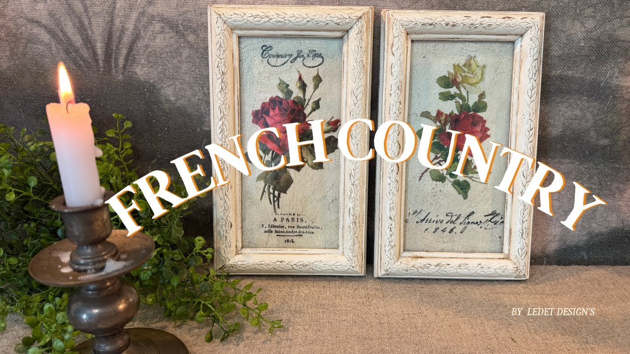 2 Thrifted Frames Made Over With Rose Transfers For An Old World French Country Look!!!
