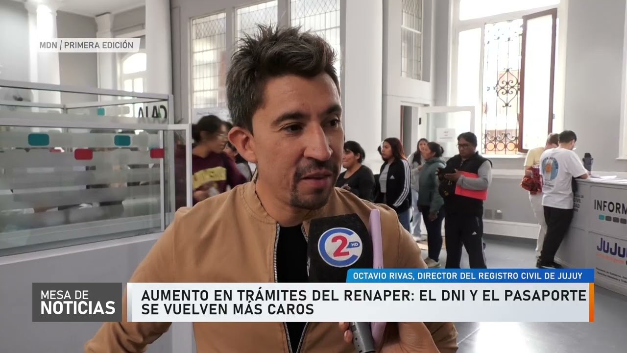 Trámites más caros en el Registro Civil de Jujuy: aumentó el DNI y el Pasaporte