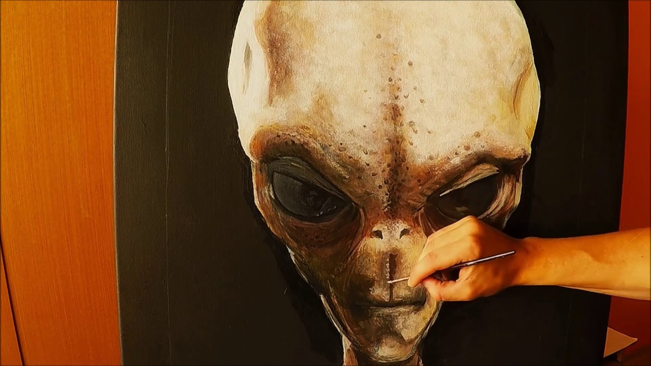 ALIEN - Glow in the Dark / Acrylic Painting Process