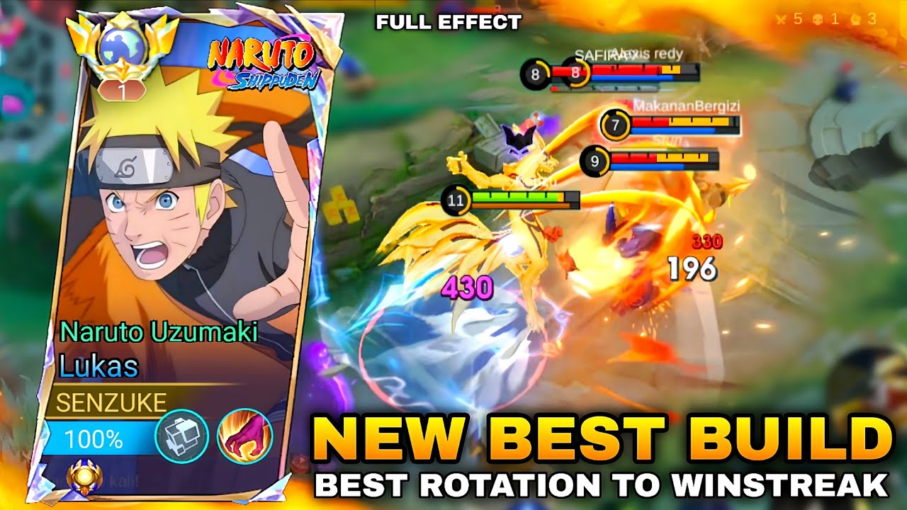 LUKAS X NARUTO NEW BEST BUILD 2025 ( must try!! ) PERFECT ROTATION TO GET WINSTREAK | Mobile Legends