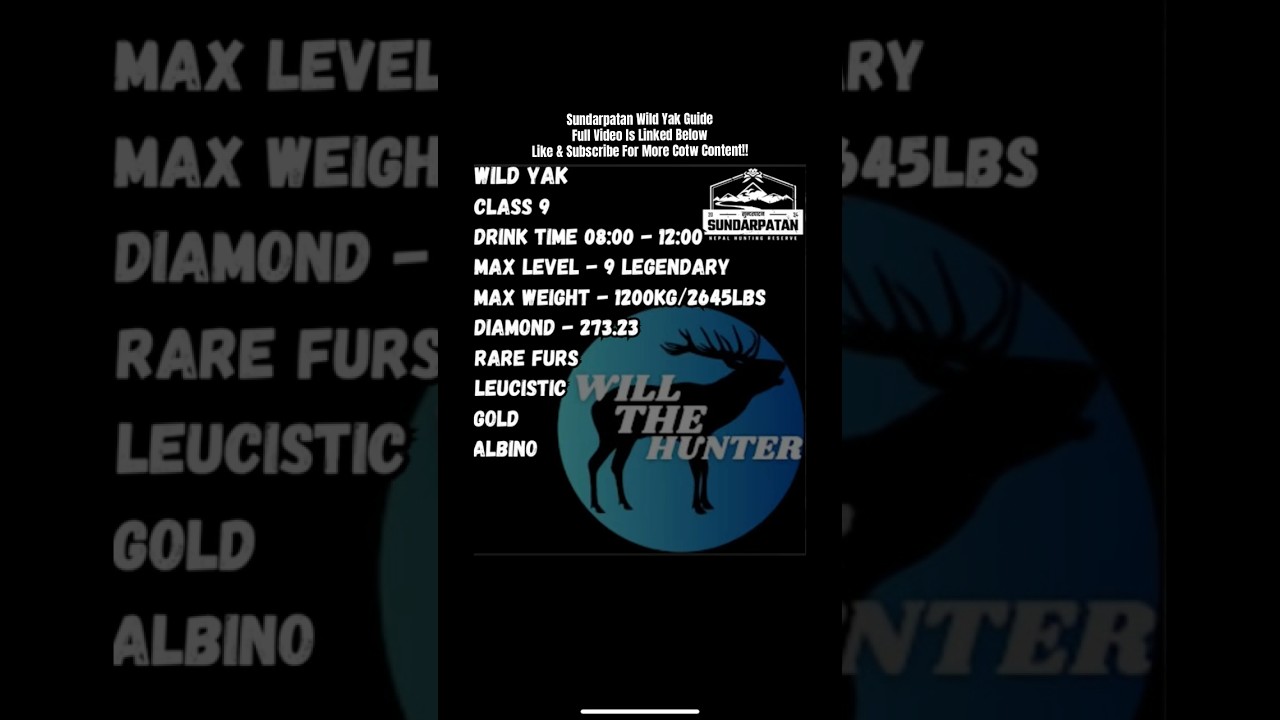 Sundarpatan Wild Yak Guide | TheHunter Call Of The Wild 2025 #cotw #TheHunterCOTW