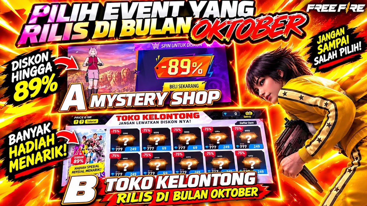 AKHIRNYA RILIS! 😱 TOKO KELONTONG FF OKTOBER + MYSTERY SHOP LAGI! BONUS TOP UP TERBARU