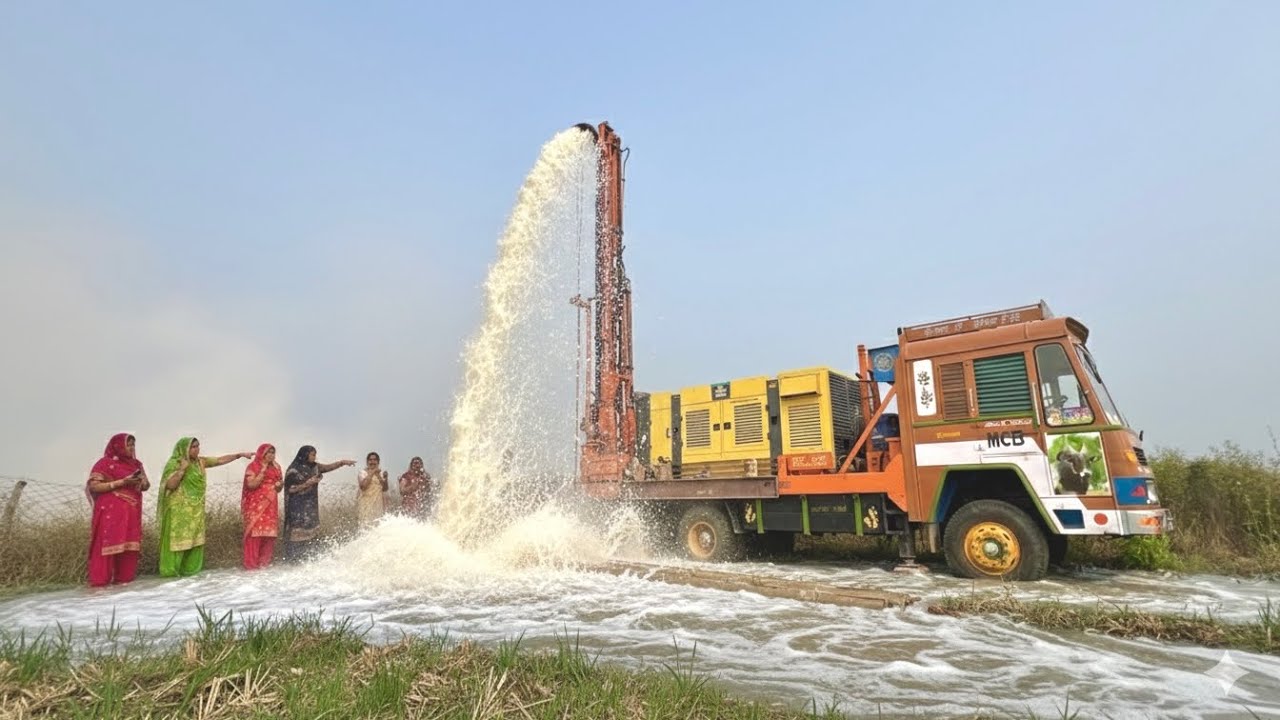 Borewell Drilling - 4 Hp Motor 247 Feet Deep boring With Coconut water checking Method | Borewells