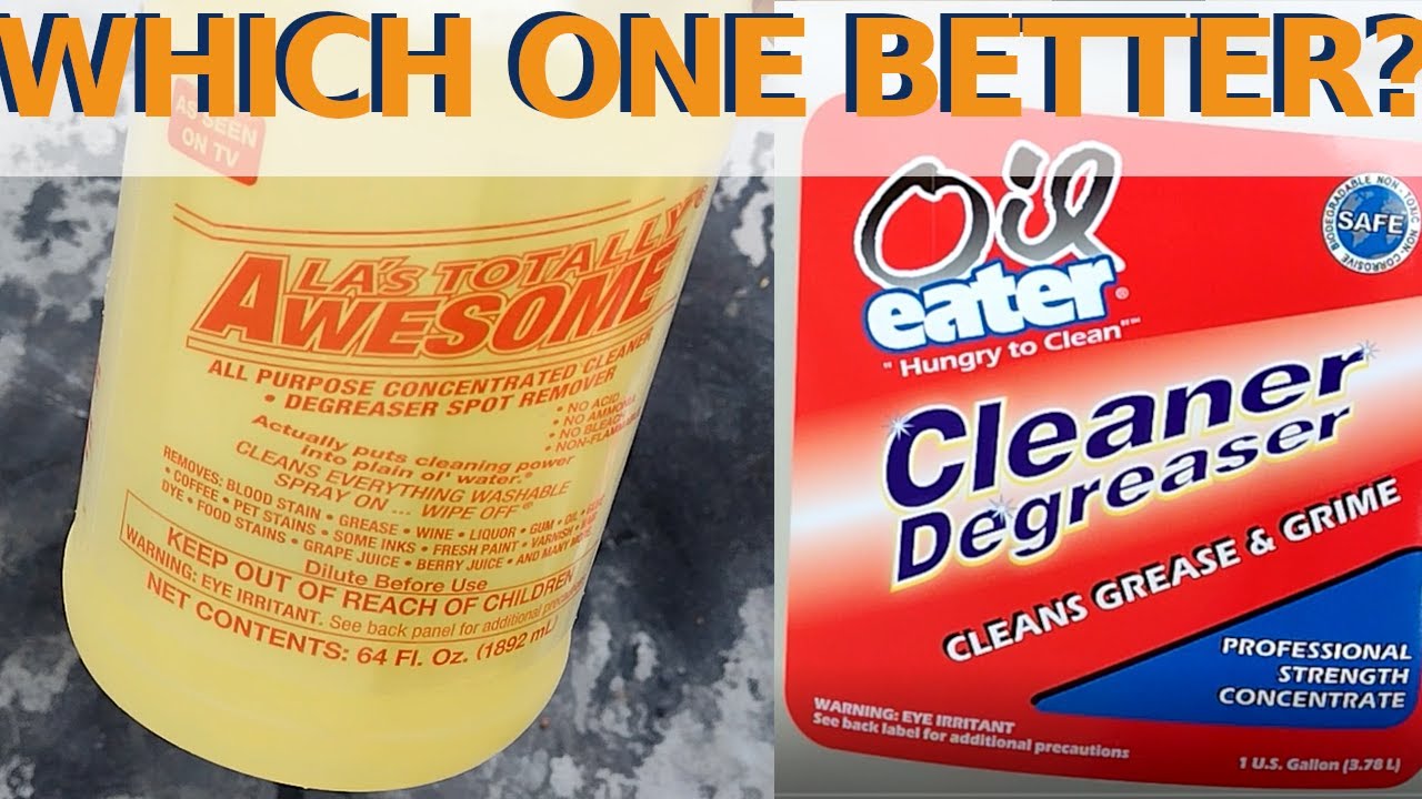 Oil Degreaser Review LA's Totally Awesome Degreaser vs Oil Eater Cleaner Degreaser on oil driveway
