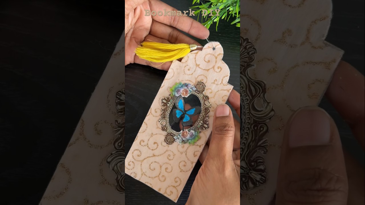 DIY Butterfly Bookmark using Wedding card #diy #craft #shortsviral #shorts