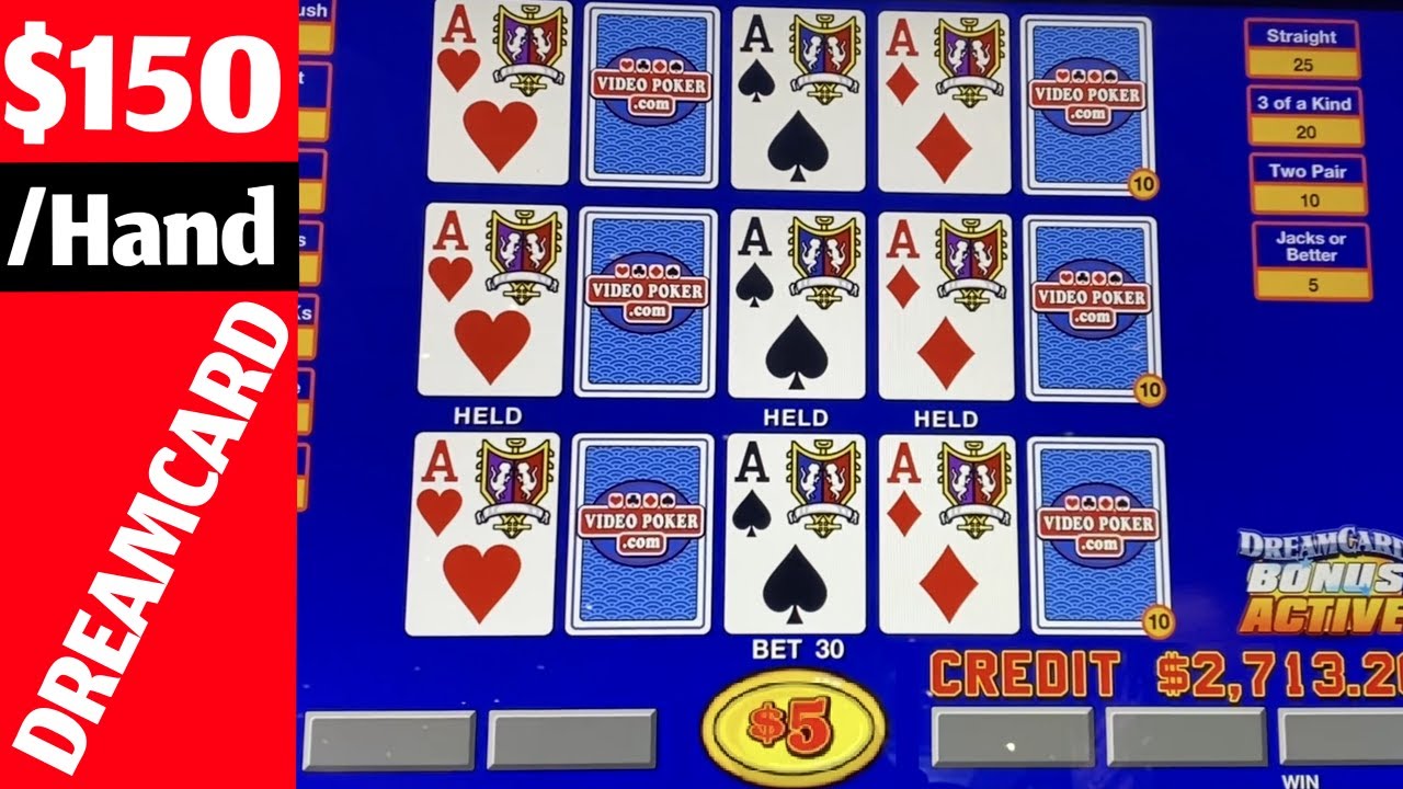Ridiculous $150/hand Dreamcard Poker! High Limit Straight Play