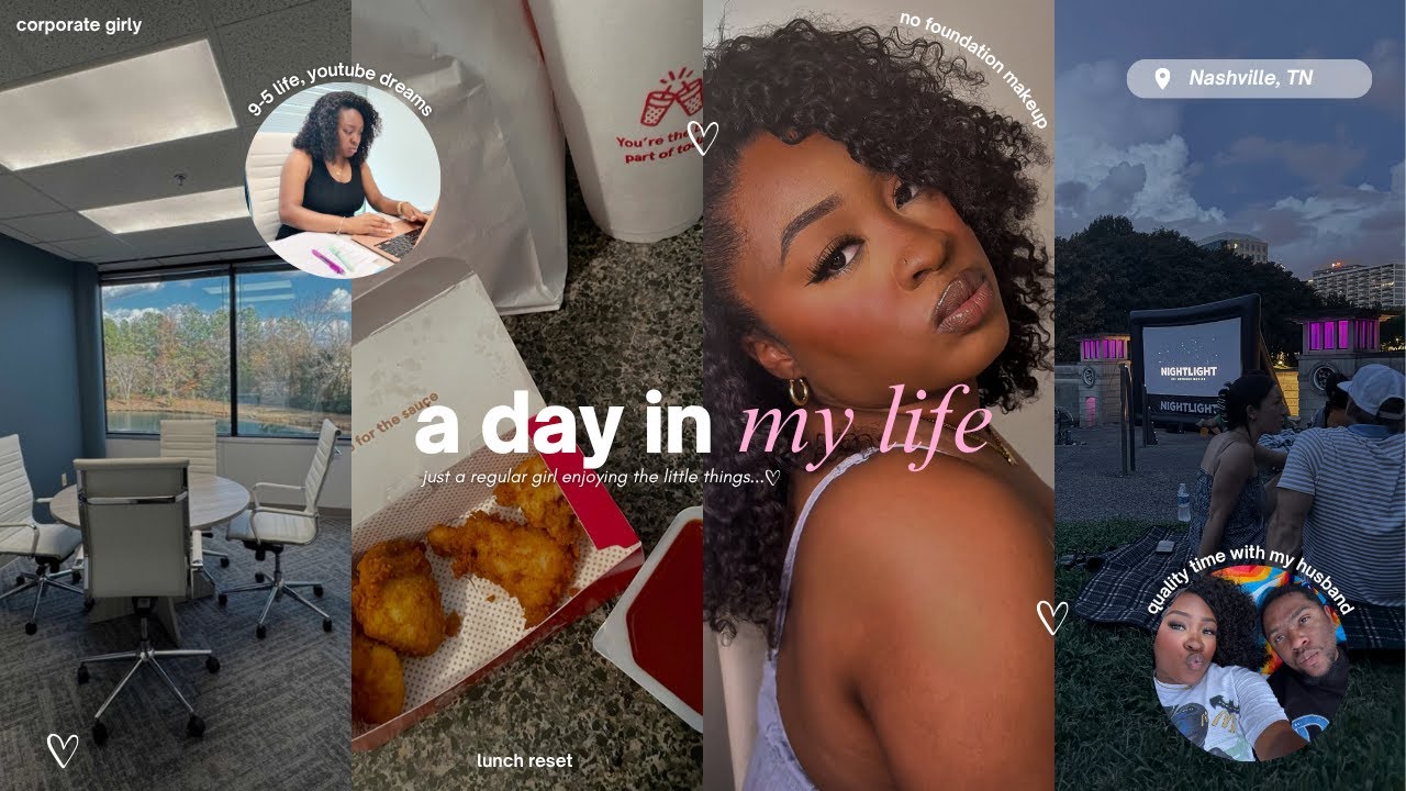 Day in My Life as a 9 to 5 Girly Balancing YouTube + Spontaneous Summer Date Night in Nashville ♡