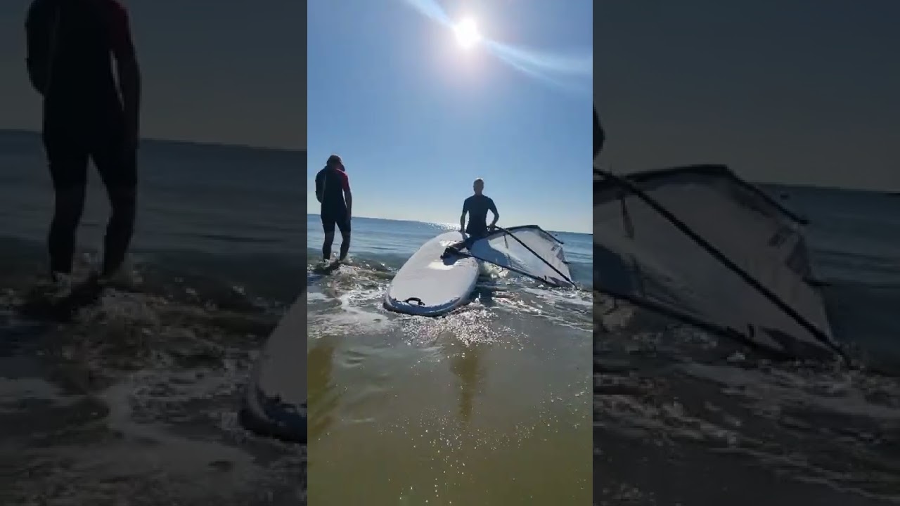 Кипр в октябре, виндсерфинг не прекращается.  Windsurfing on Cyprus in October. 