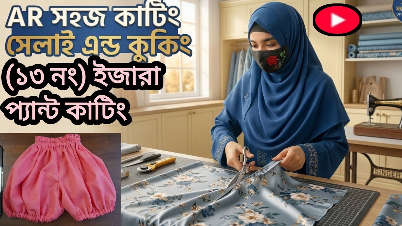 (১৩ নং) ইজারা প্যান্ট কাটিং এবং সেলাই💃