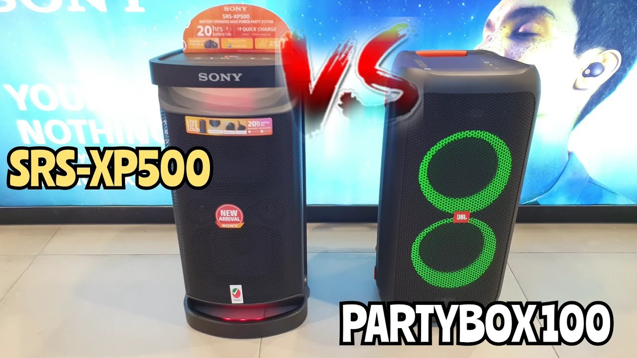 Sony SRS-XP500 vs JBL PartyBox 100 Party Speakers 80%vol. | Bass Sound Test!💥🔥