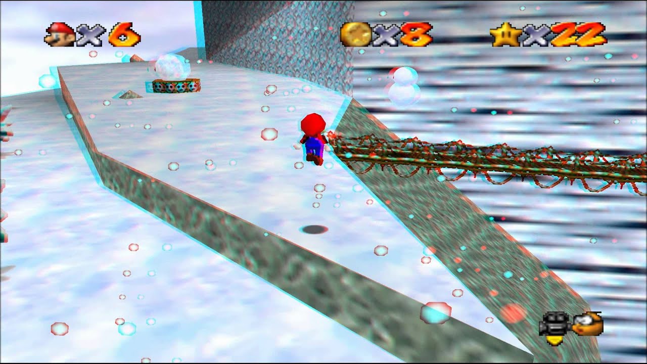 Super Mario 64   Niveau 4   Etoile 4 8 pièces rouges givrées 3D