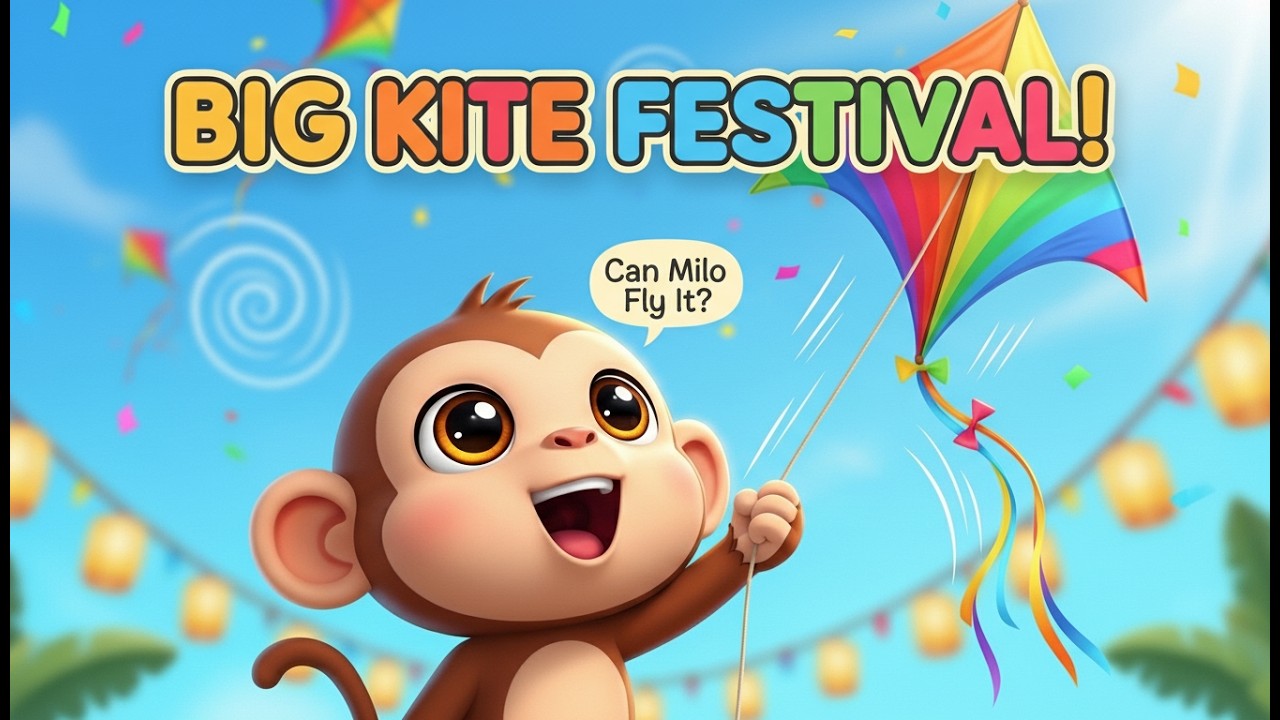 Milo’s BIG Kite Festival! 🪁🌈 | Jungle Cartoon Adventure for Kids