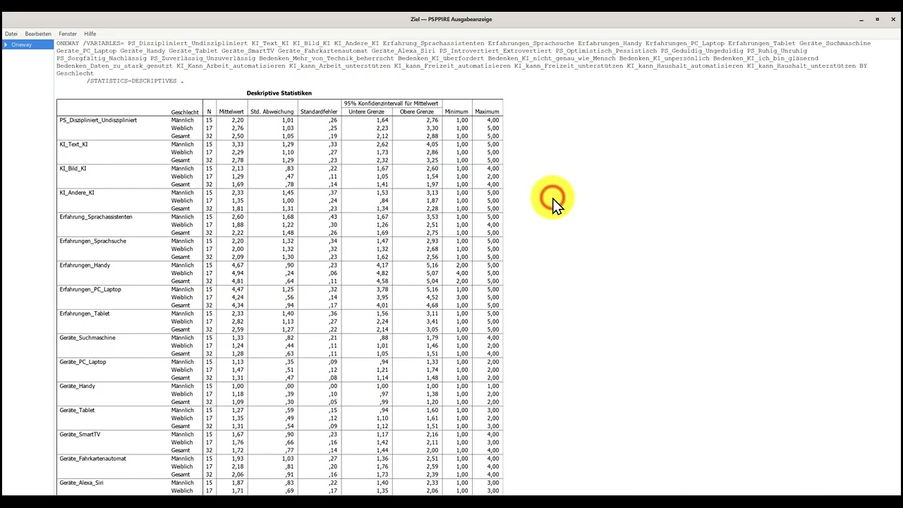 8. PSPP - Bivariate Analysemethode - Die Anova