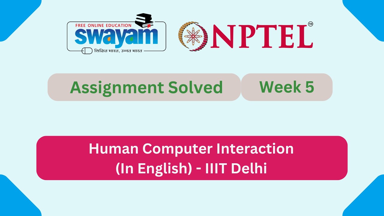 Human Computer Interaction (In English) Week 5 | NPTEL ANSWERS 2026 | #nptel2026 #myswayam #nptel