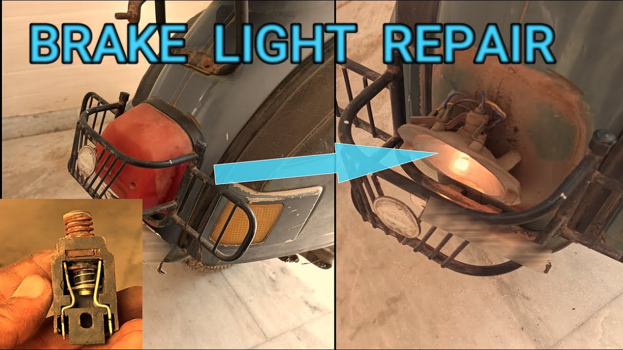 CHETAK Scooter BRAKE LIGHT repair | with English Subtitles | TAIL LIGHT not working