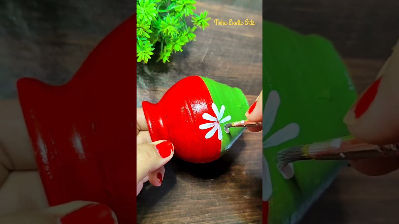Pot Painting Matki Design 💖 #shorts #shortsvideo #nehaexoticarts