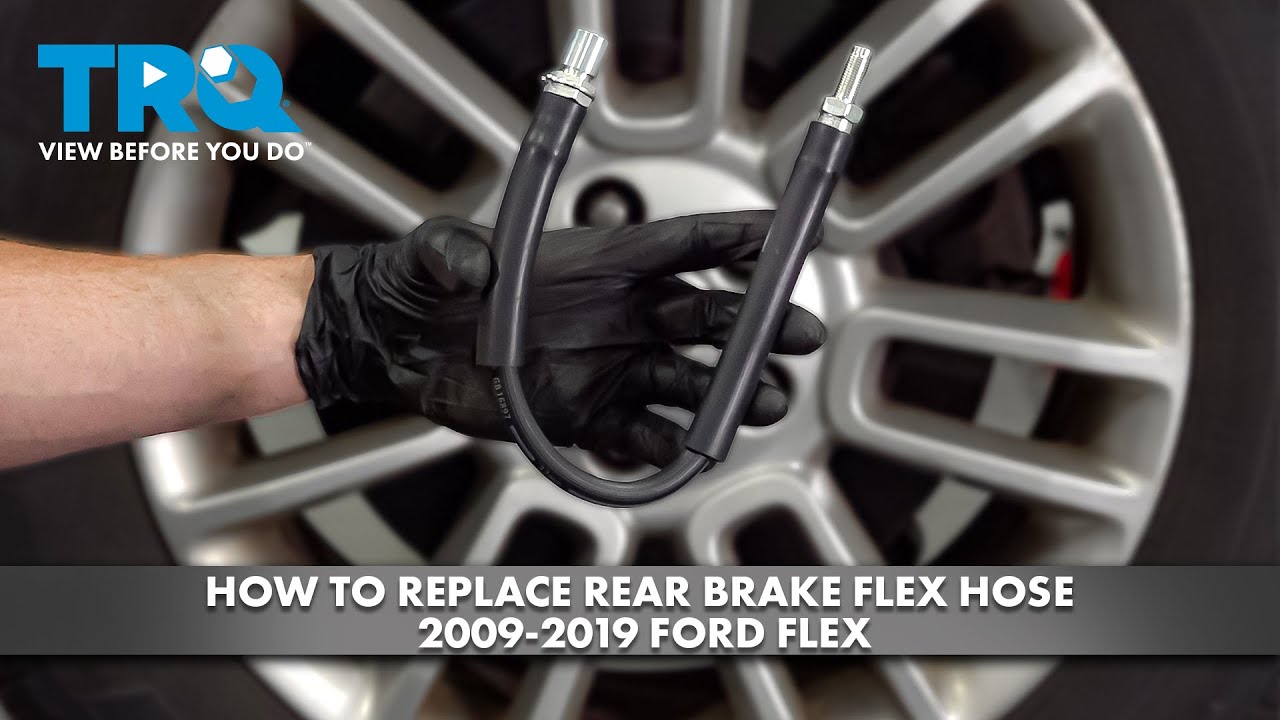 Как заменить гибкий тормозной шланг заднего тормоза на Ford Flex 2009-2019
