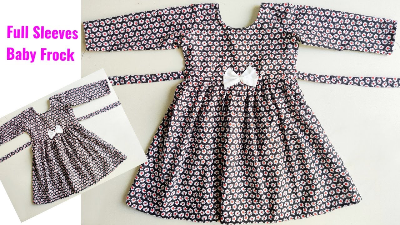 Winter Special Full Sleeves Baby Frock Cutting and stitching | Sleeves Baby Frock