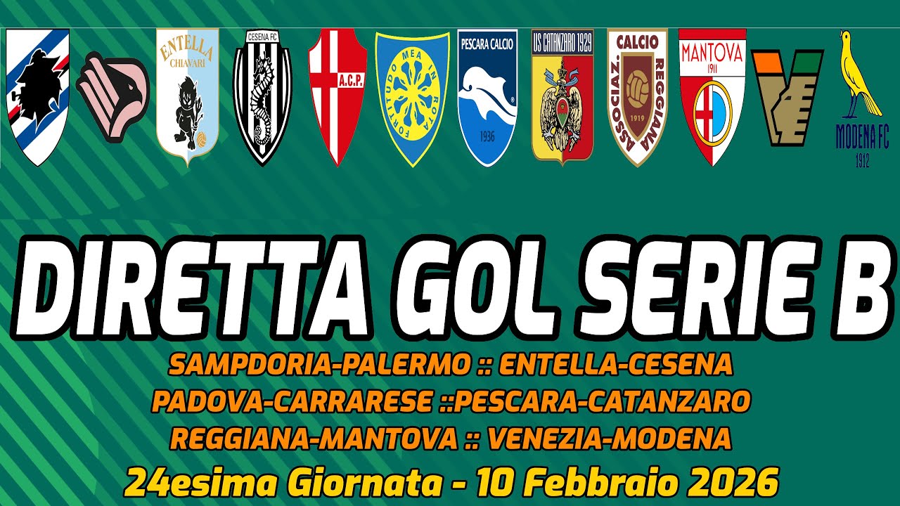 DIRETTA GOL SERIE B DEL 10.02  ▪︎ LIVE REACTION, COMMENTO TELECRONACA CON STATISTICHE IN DIRETTA