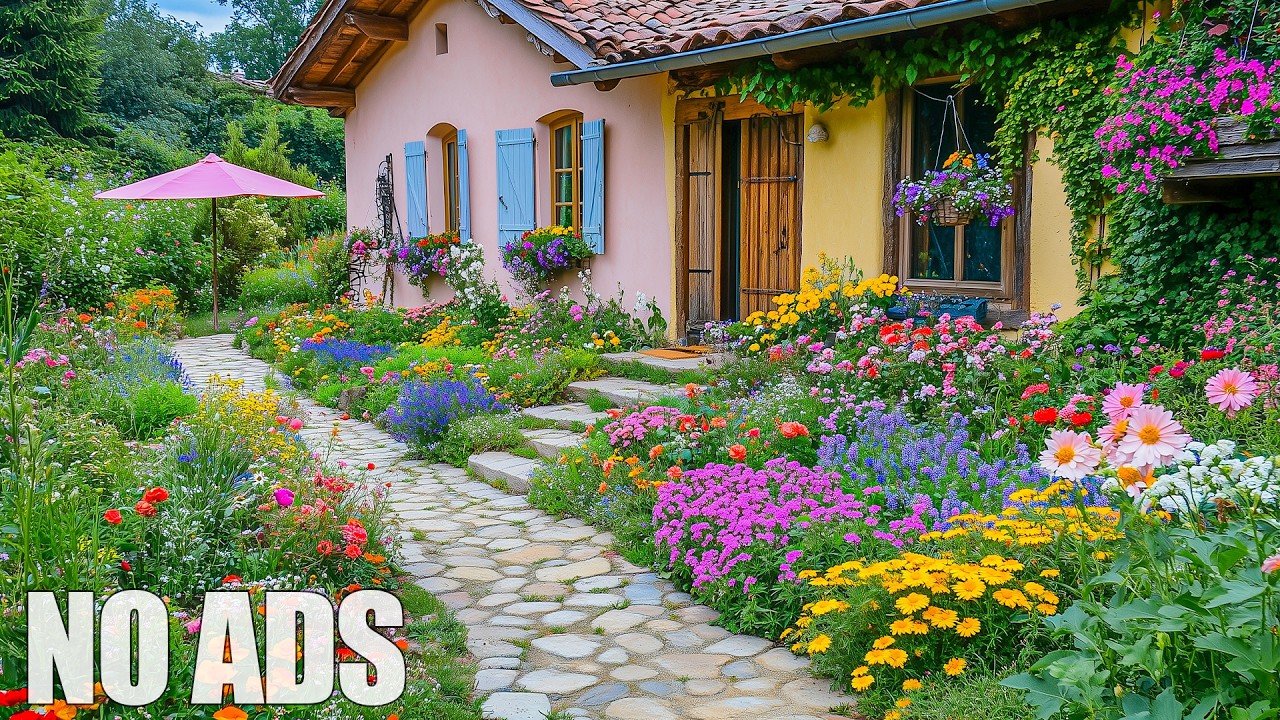 (No Ads)Beautiful Flower Garden Relaxing Music 🌸 Calm Anxiety, Quiet the Mind & Release Daily Stress