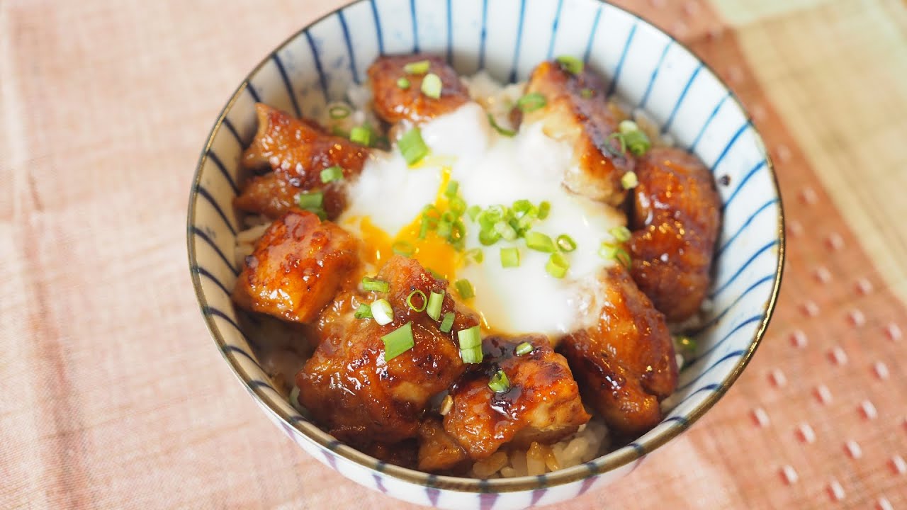 Bol de pollo teriyaki (鶏の照り焼き丼) / Comida japonesa casera Muy f&aacute;cil【Receta】