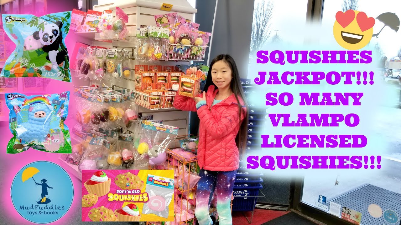 LICENSED SQUISHIES AND SLIME JACKPOT AT MY LOCAL TOY STORE!!! VLAMPO, SOFT N SLO SQUISHIES AND MORE!