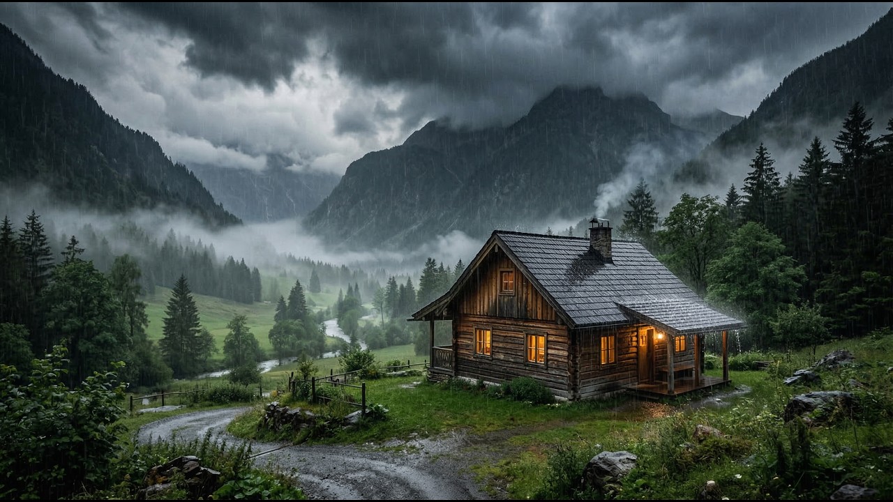 Heavy Rain in Forest Cabin 🌲🏡 | Deep Sleep & Relaxing ASMR