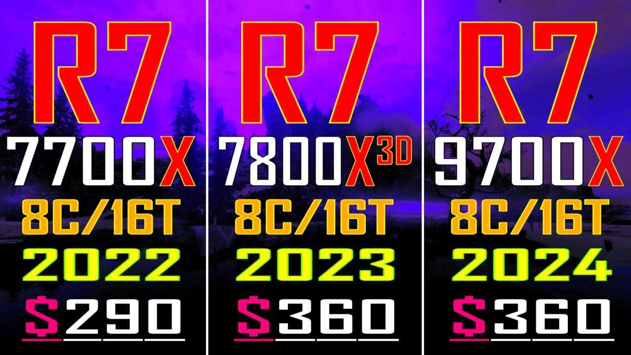 RYZEN 7 7700X vs RYZEN 7 7800X3D vs RYZEN 7 9700X || PC GAMES BENCHMARK TEST ||