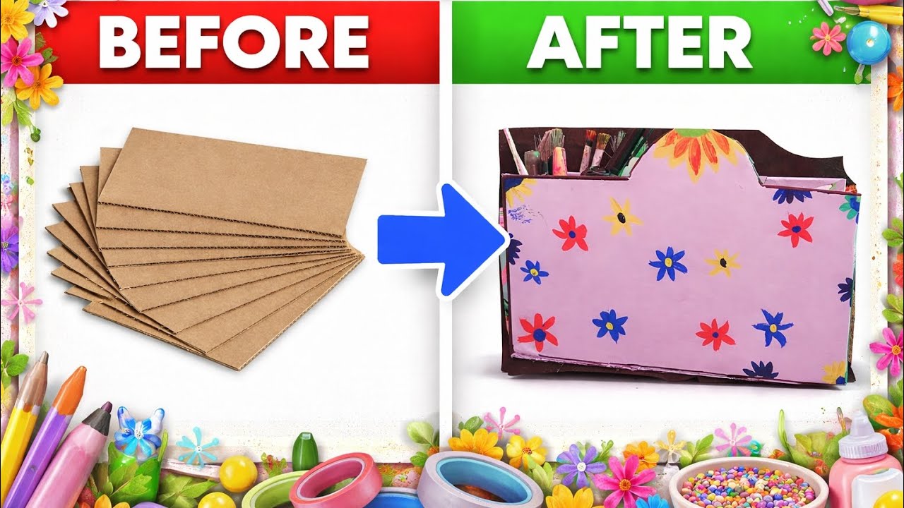 Cardboard Box Reuse Idea 😱 | Easy DIY Organizer | Step by Step