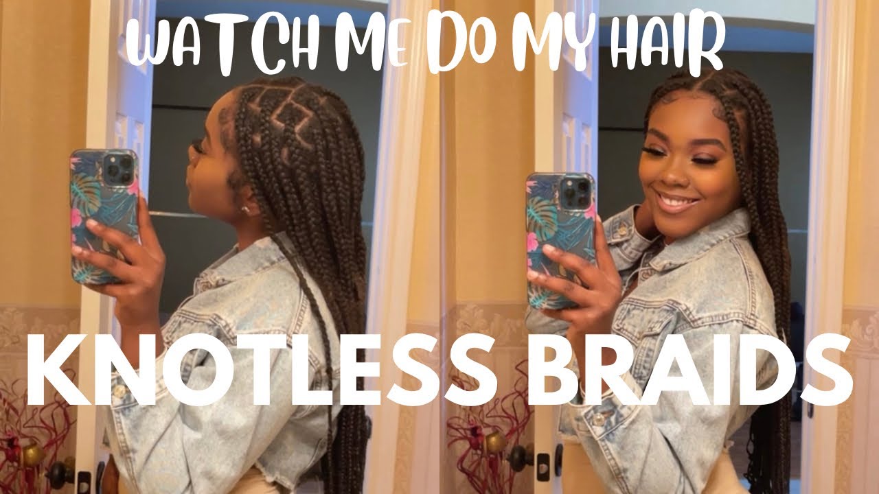 WATCH ME DO LONG-MEDIUM KNOTLESS BRAIDS ON MYSELF | Mini Tutorial