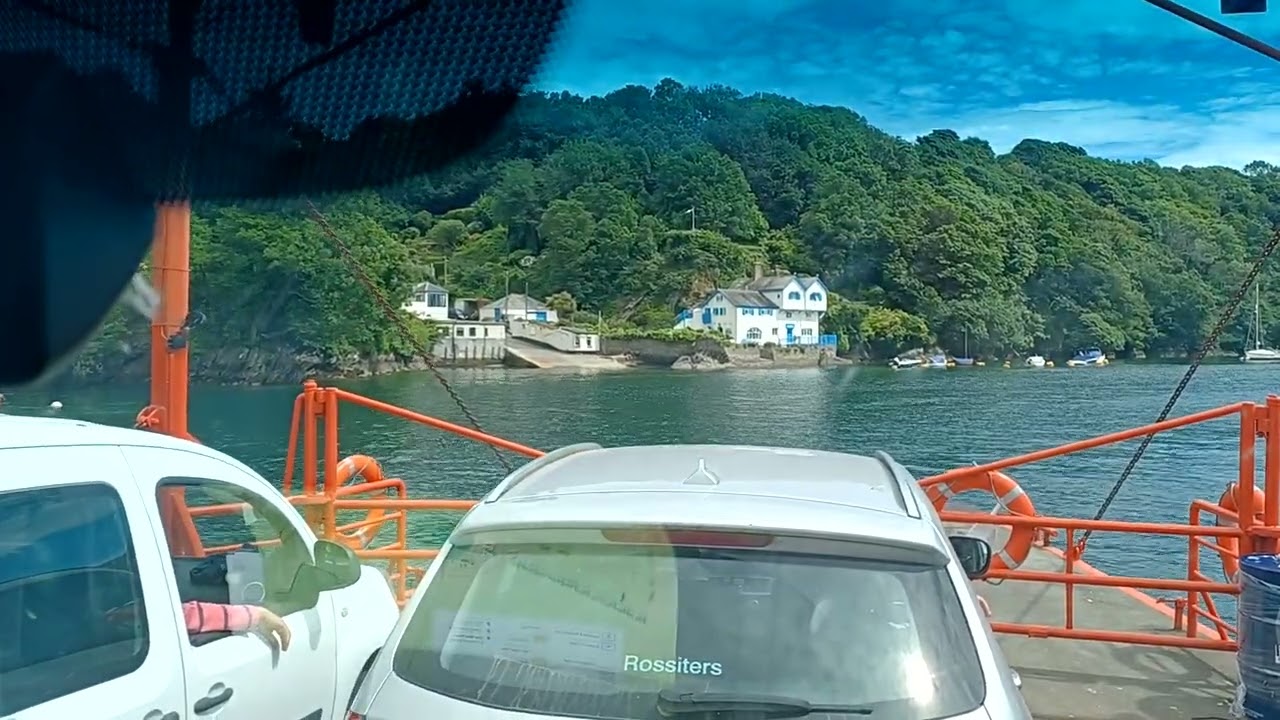 Crossing Bodinnick Ferry Fowey Cornwall Tesco Delivery's