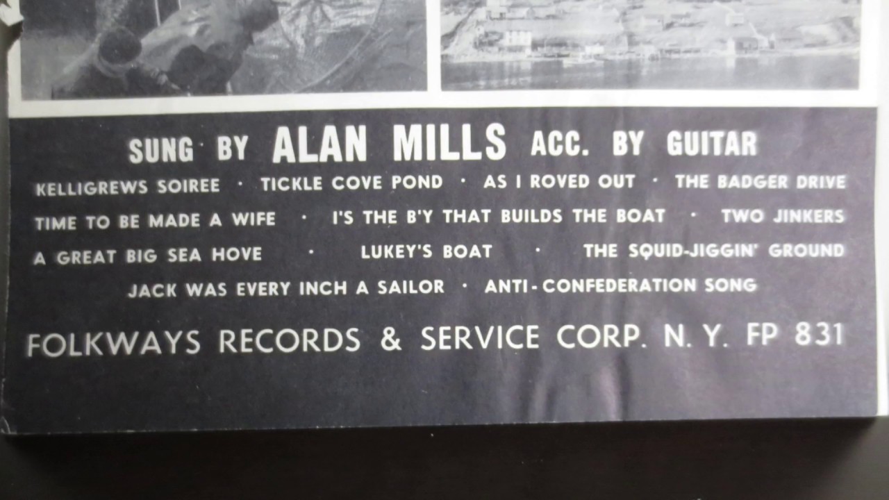 Folk Songs Of Newfoundland Sung by Alan Mills Accompanied by Guitar (195?)
