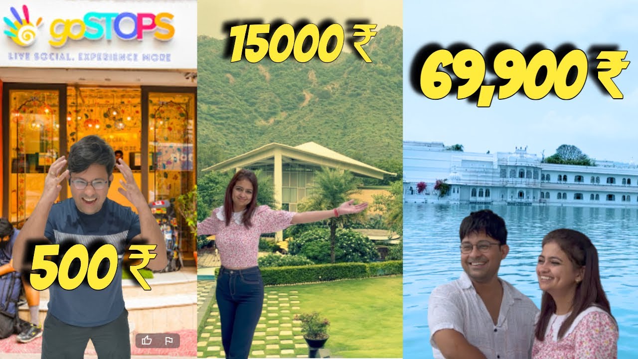 UDAIPUR CHEAPEST vs MOST LUXURIOUS HOTEL | HOSTEL vs 5-STAR HOTEL vs HOTEL LAKE PALACE #travel
