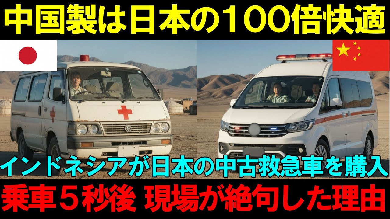 【海外の反応】「そんなゴミで患者を殺すのか」インドネシアが最新中国製と日本製の25年落ち中古救急車を導入した結果...
