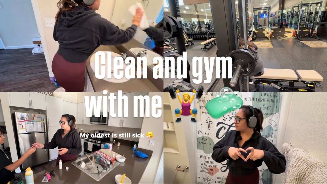 Clean and Gym with me! | Cleaning Motivation | Clean with me | Leg Day | Workout with me 🏋️‍♀️🧼