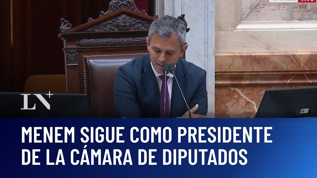 Mart&iacute;n Menem sigue como presidente de la C&aacute;mara de Diputados