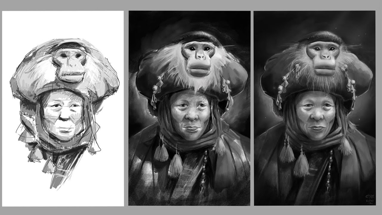 Portrait Painting in Photoshop with a Wacom Intuos 3 [art timelapse]