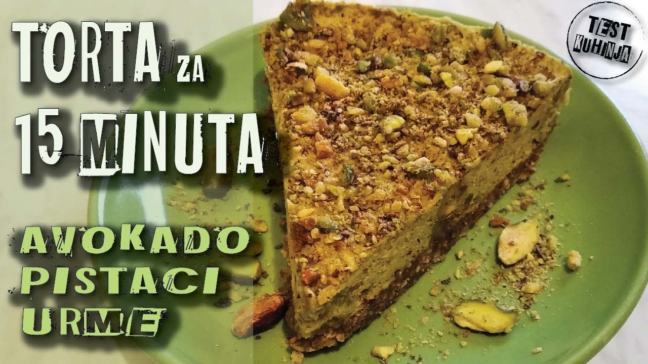 Recept za sirovu tortu sa pistacima avokadom i urmama - Veganska torta
