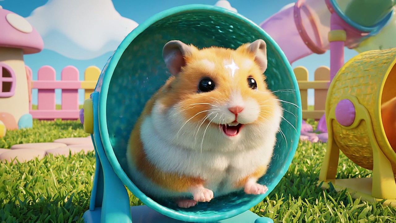 Cinco Pequeños Hámsters Corren, Corren, Corren | Canciones de Animales y Rimas