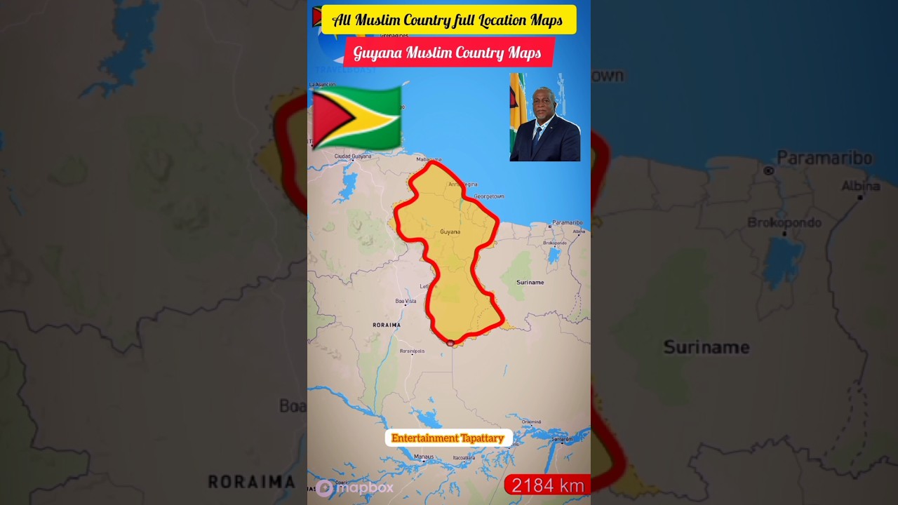 Guyana Muslim Country full Location Maps🇬🇾 #short #guyana   #muslim #maps #islam #viral #location