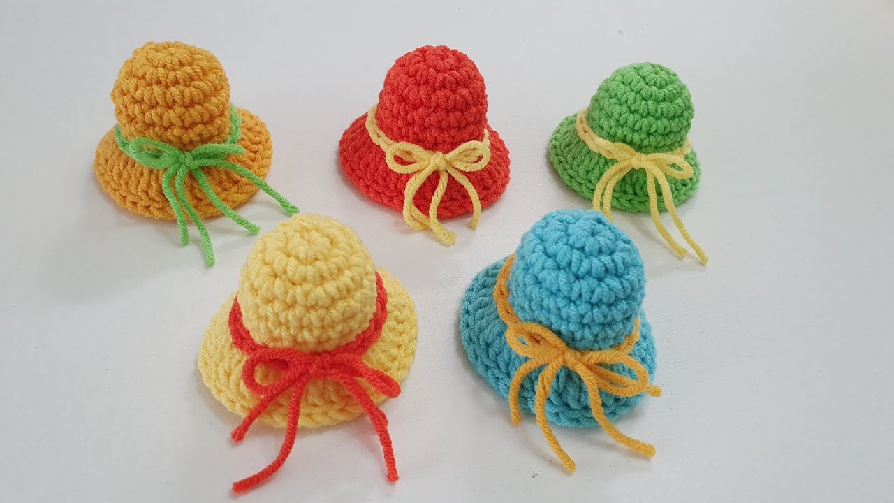 코바늘 미니어쳐 모자/초보도 쉽게 뜨는 귀엽고 예쁜 미니어쳐  모자뜨기Crochet Mini Hat