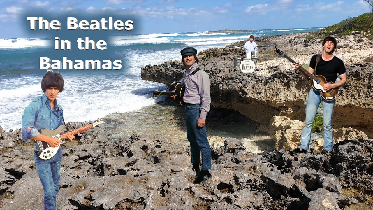 The Beatles in the Bahamas. The locations where the movie Help! was filmed in 1965. Now and then.