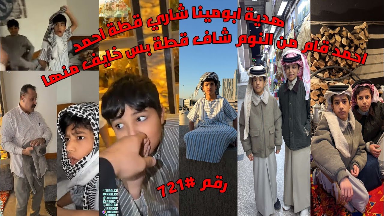 احمد قام من النوم شاف قطة بس خايف منها / هدية ابومينا شاري قطة احمد/سنابات فراج قزيع السهلي/رقم #721