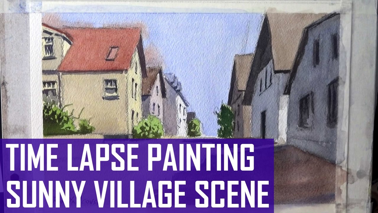 Painting a Beautiful Sunny Street Scene | Time-Lapse Version
